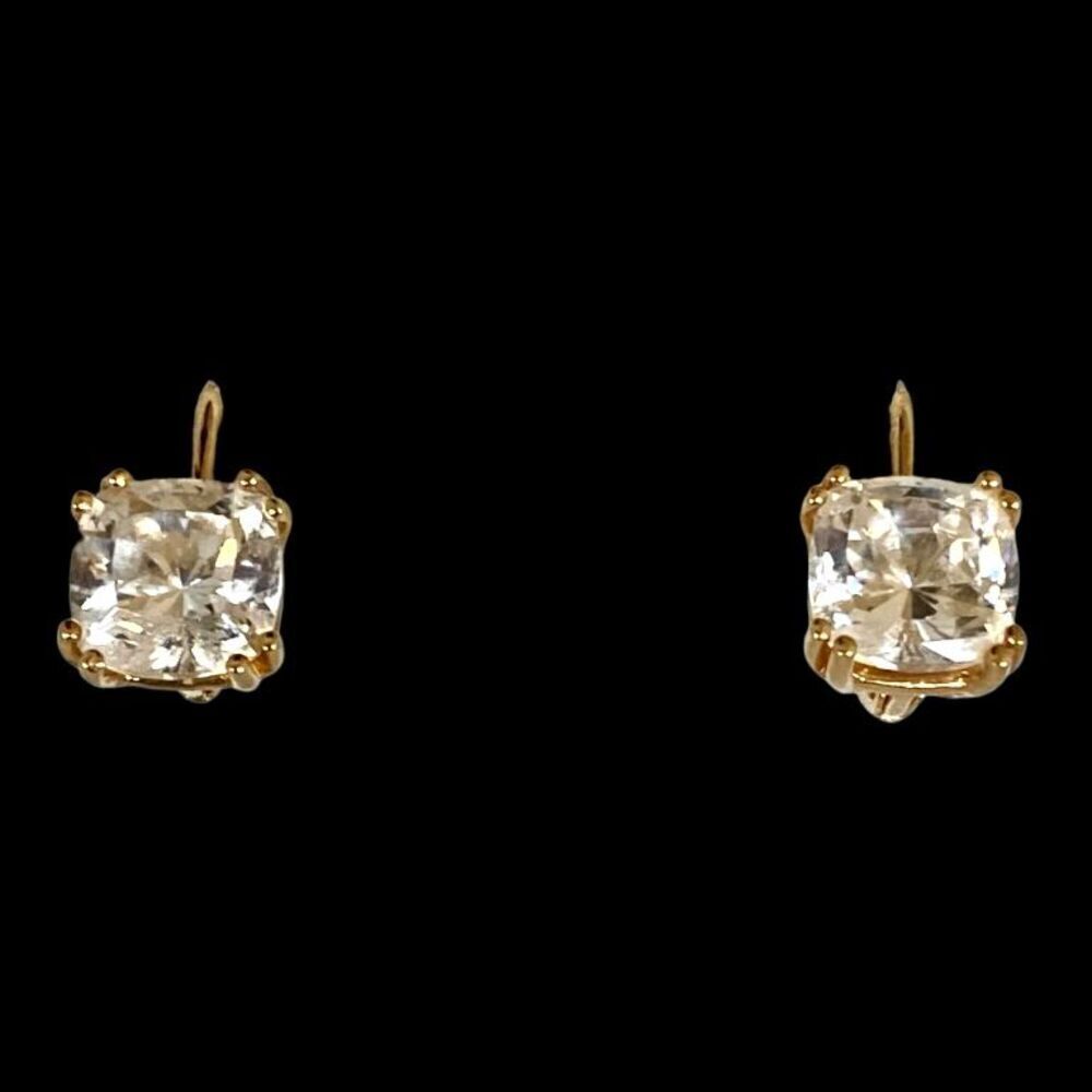 MV# Stunning JCM Gold Vermeil & sim Diamond Dangle Earrings. SOLD